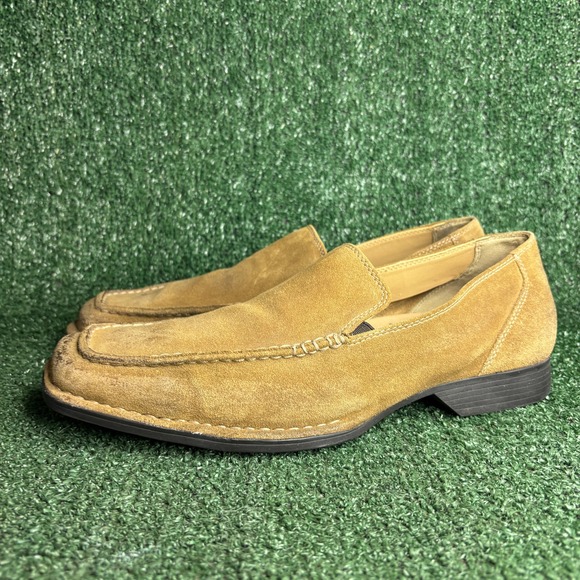 Hush Puppies Path Root Beer Suede WaveReflex Square Toe Loafers Tan Mens 11.5 M